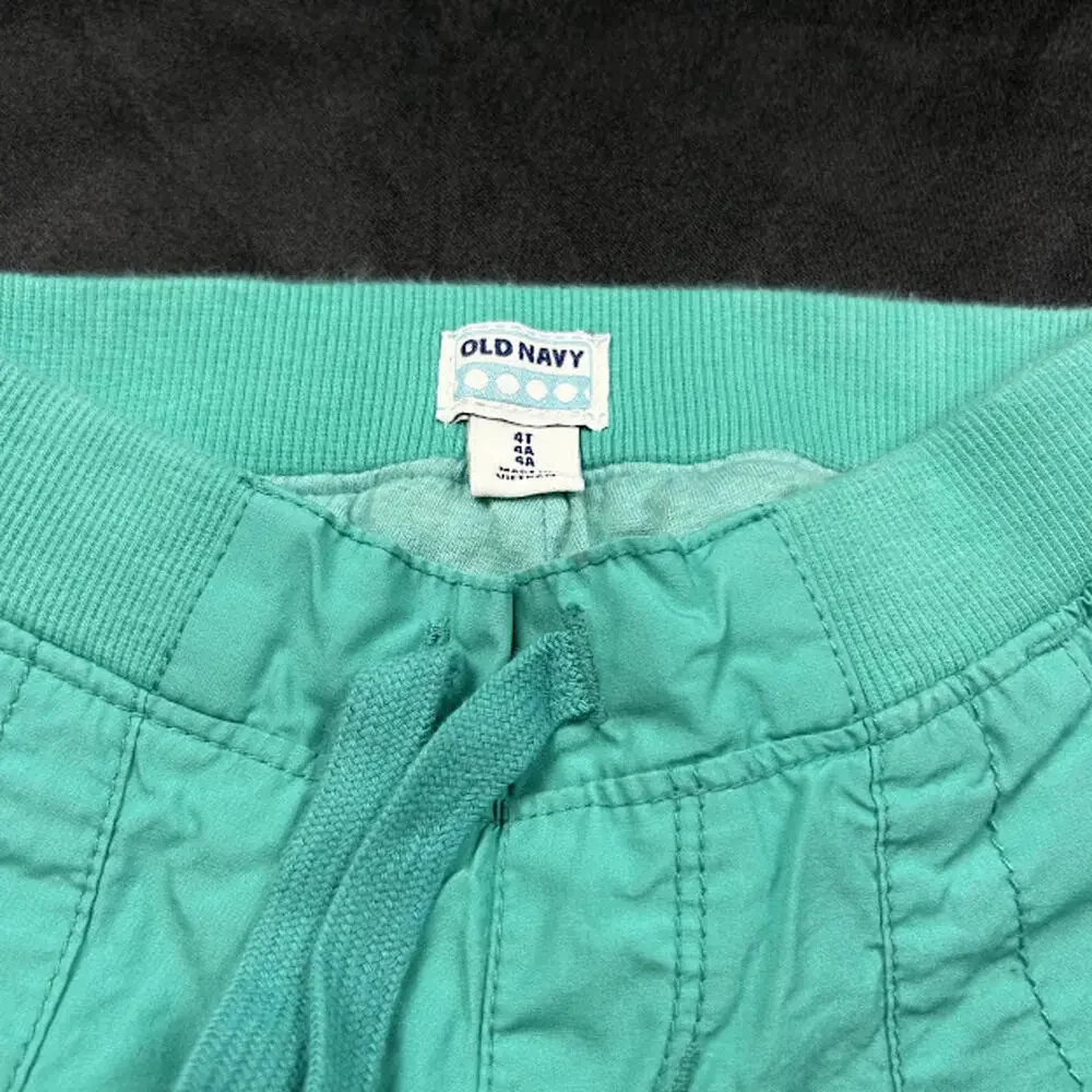 Old Navy Girls Track Pants 4T Green Unisex‎ Jogger EUC
